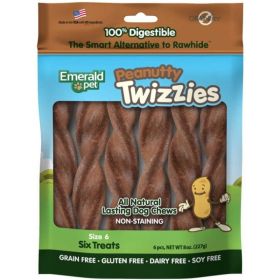 Emerald Pet Peanutty Twizzies Natural Dog Chews - 6 count