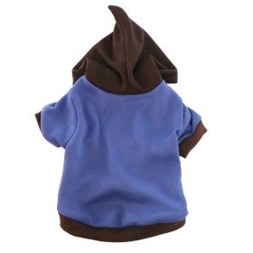 Pet Clothes Dog Fleece Padded Coat Hooded Sweater (Option: Blue-S)