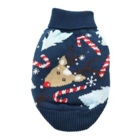 Dog Cable Knit 100% Cotton Sweater (Color: Ugly Reindeer, size: XX-Small)