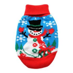 Dog Cable Knit 100% Cotton Sweater (Color: Ugly Snowman, size: 2X-Large)