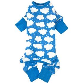 CuddlePup Dog Pajamas (Color: Fluffy Clouds Blue, size: large)