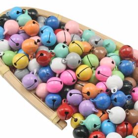 10 Pcs 14mm Iron Candy Color Paint Small Bell Keychain Doll Accessories Pet Collar Pendant Christmas Metal Bell (Color: Blue)