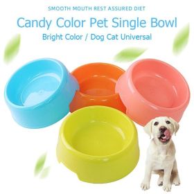 1Pc High Quality Solid Color Pet Bowls Candy-Colored Lightweight Plastic Single Bowl Small Dog Cat Pet Bowl Pet Feeding Supplies (Color: Orange, size: S)