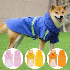 Pet raincoat for large and small dog; PU waterproof big dog raincoat; outdoor reflective dog raincoat (colour: Orange, size: XL)