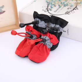 4pcs Dog Shoes; Large Pet Waterproof Chihuahua Anti-slip Boots Puppy Cat Socks Botas S/M/L/XL (Color: Beige, size: M)