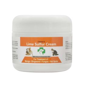 Lime Sulfur Pet Skin Cream - Pet Care and Veterinary Treatment for Itchy and Dry Skin - Safe Solution for Dog;  Cat;  Puppy;  Kitten;  Horseï¿½ï¿½ï¿½ (size: 4 oz)