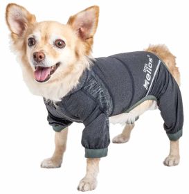 Dog Helios 'Namastail' Lightweight 4-Way Stretch Breathable Full Bodied Performance Yoga Dog Hoodie Tracksuit (Color: Black, size: X-Large)