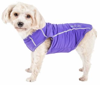 Pet Life Active 'Racerbark' 4-Way Stretch Performance Active Dog Tank Top T-Shirt (Color: Purple, size: X-Large)