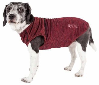 Pet Life Active 'Aero-Pawlse' Heathered Quick-Dry And 4-Way Stretch-Performance Dog Tank Top T-Shirt (Color: Red, size: small)