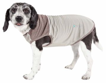 Pet Life Active 'Aero-Pawlse' Heathered Quick-Dry And 4-Way Stretch-Performance Dog Tank Top T-Shirt (Color: brown, size: X-Large)