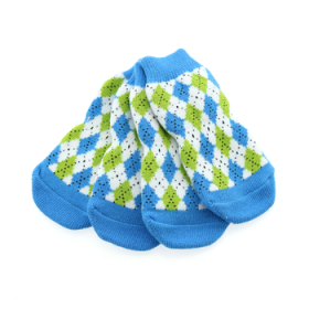 Non Skid Dog Socks (Color: Blue and Green Argyle, size: X-Large)