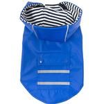 Slicker Raincoat with Striped Lining (Color: Cobalt Blue, size: X-Large)